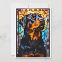 Cachorro Rottweiler Estilo Vidro Colorido
