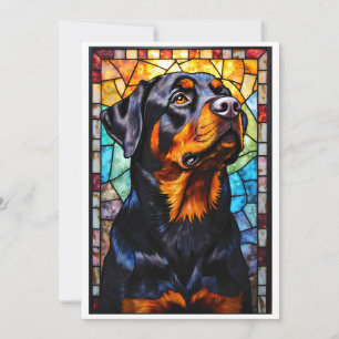 Cartão Cachorro Rottweiler Estilo Vidro Colorido