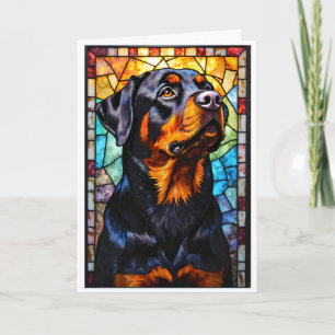 Cartão Cachorro Rottweiler Estilo Vidro Colorido