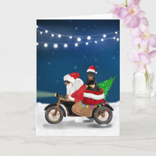 Cartão Cachorro Rottweiler Natal Papai Noel  