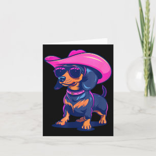 Cartão Cachorro Salsicha de Dachshund Fofo com Chapéu de