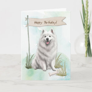 Cartão Cachorro Samoyed Criado No Exterior Sob Sinal De A