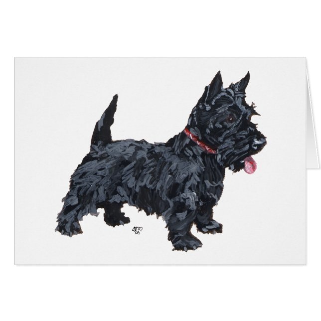 Cartão Cachorro Scottie Espirituoso (Frente Horizontal)