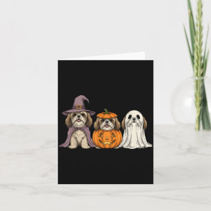 Cartão Cachorro Shih Tzu Espiritual Abóbora Dia das Bruxa