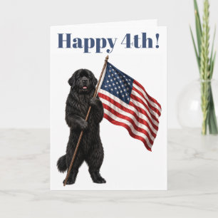 Cartão Cachorro Terra Nova Feliz 4 de Julho
