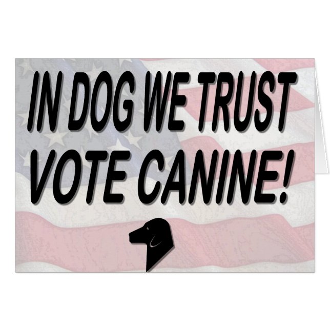 Cartão Cachorro Voto com Bandeira Americana (Frente Horizontal)