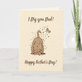 Cartão Cachorros Digging - Dia de os pais Feliz.