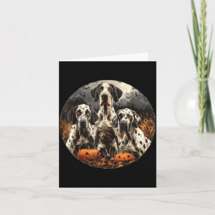 Cartão Cachorros Great Dane Fofo de Halloween Abóbora Ass