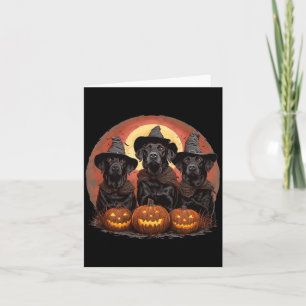 Cartão Cachorros Labrador Retriever Pretos de Halloween F