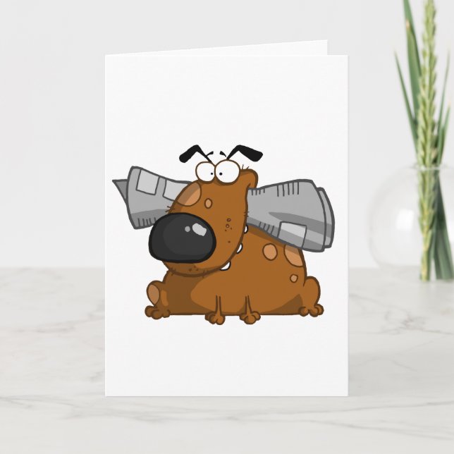 Cartão Cachorros-retidos-de-jornal-em-boca (Frente)