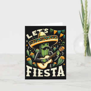 Cartão Cactus de Guitarra Mexicano Cinco De Mayo Para Men