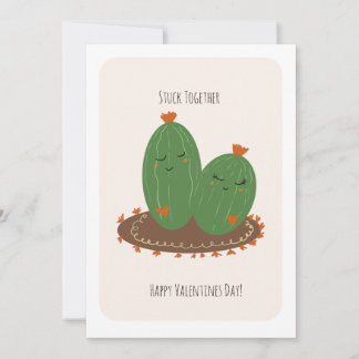 Cartão Cactus Doodle Valentines Day