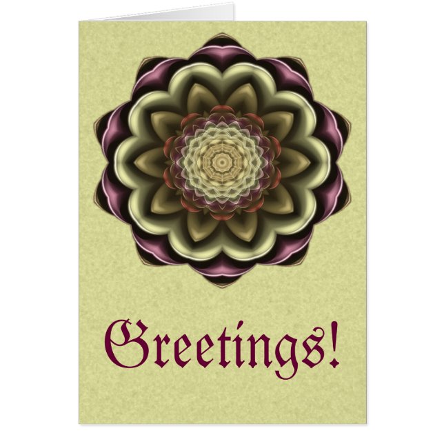 Cartão Cactus Flower Kaleidoscope Mandala (Frente)