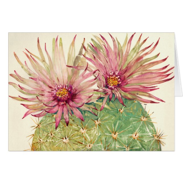 Cartão Cactus Pink Blossoms (Frente Horizontal)