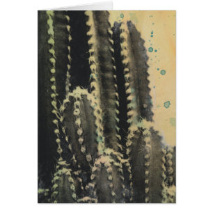 Cartão Cactus Verde com Fundo Amarelo