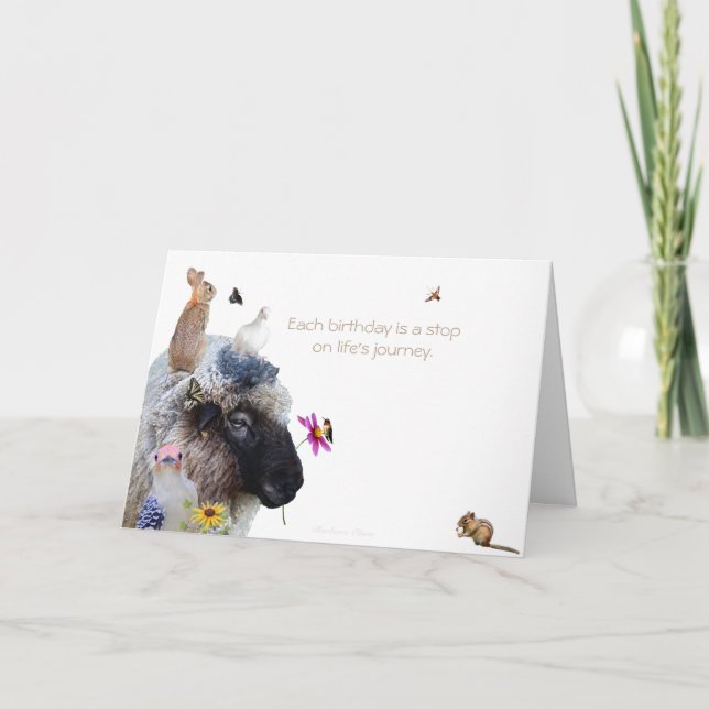 Cartão Cada aniversário é um ponto final na jornada da vi (Frente)