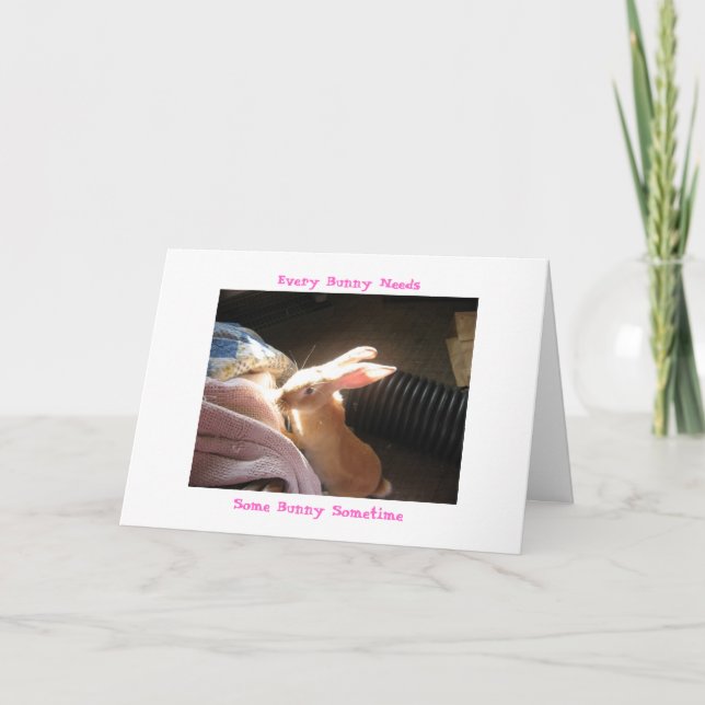 Cartão Cada coelho precisa, algum coelho algum dia (Frente)