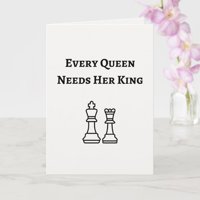 Cartão Cada Rainha Precisa De Seu Rei (Orquídea)
