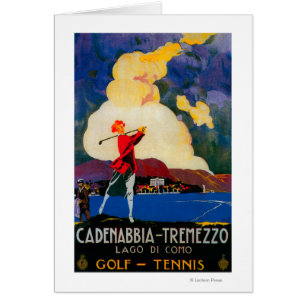 Cartão CadativbiaTremezzo Vintage PosterEuropa