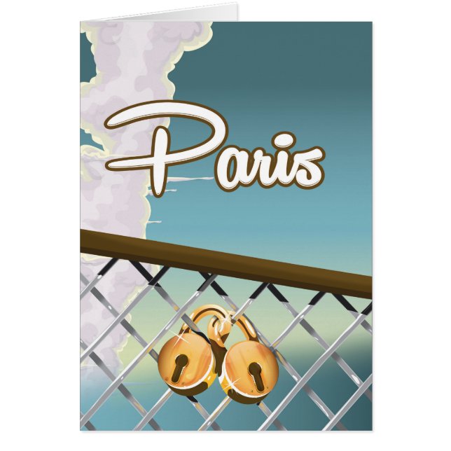 Cartão Cadeados do amor de Paris (Frente)