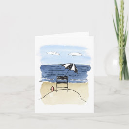Cartão Cadeira do Lifeguard na praia Notecards