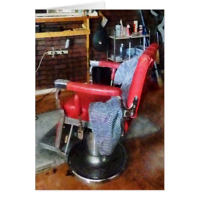 Cartão Cadeira Red Barber (Frente)
