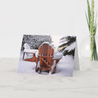 Cartão Cadeiras nevado de Adirondack na foto do inverno