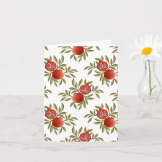 Cartão Caderno com Padrão Colorido de Romã | Botânico