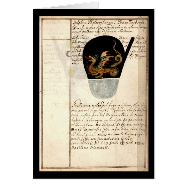 Cartão Caderno da alquimia pela placa 12 de Johann (Frente)