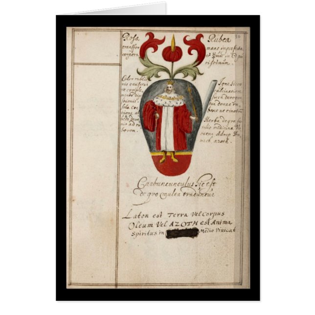 Cartão Caderno da alquimia pela placa 15 de Johann (Frente)