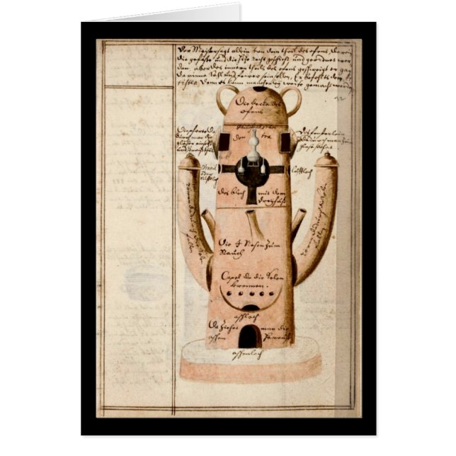 Cartão Caderno da alquimia pela placa 17 de Johann (Frente)