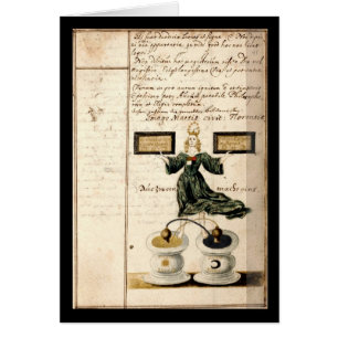 Cartão Caderno da alquimia pela placa 4 de Johann