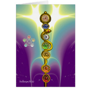 CARTÃO CÁDICE DE ASCLEPIO 7 CHAKRAS, YOGA, ENERGIA ESPIRI