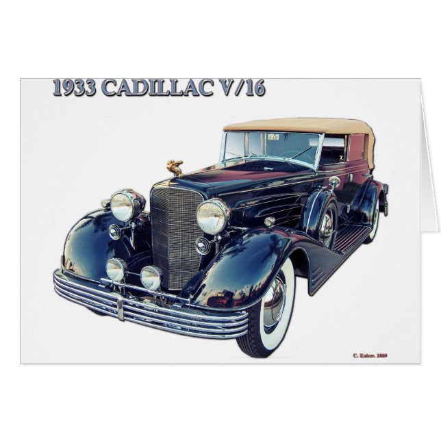 CARTÃO CADILLAC 1933 V/16 #2 (Frente Horizontal)