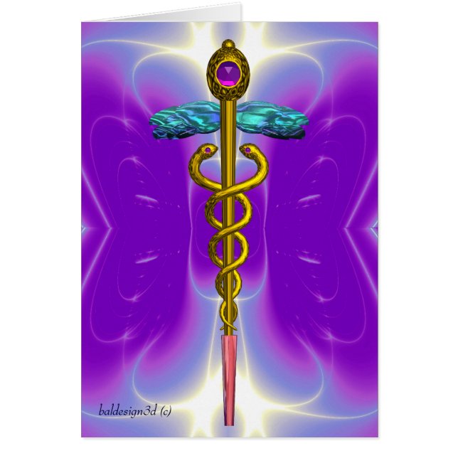 Cartão CADUCEUS, ametísta de ouro vibrante Violet Purple (Frente)