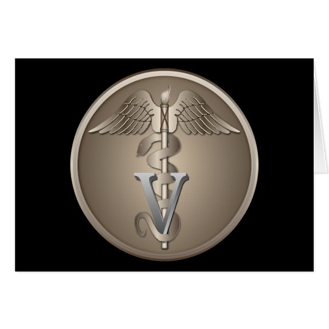 Cartão Caduceus veterinário (Frente Horizontal)