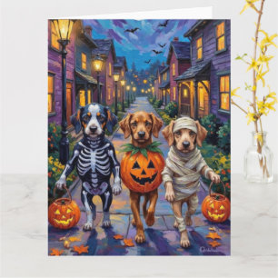 Cartão Cães Azawakh Fantasiando em Fantasias de Halloween
