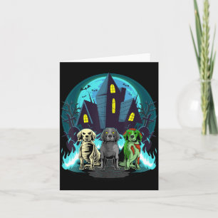 Cartão Cães Beagle de Halloween Esqueleto Zumbi Cão Beagl