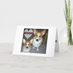CARTÃO CÃES DE CORGI ADORAM SE DIVERTIR NO ANIVERSÁRIO