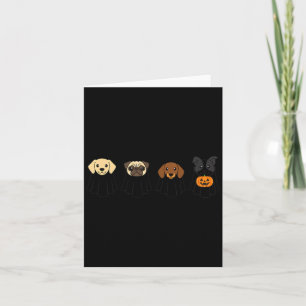 Cartão Cães de Halloween Pug Lab Dachshund Terrier Fantas