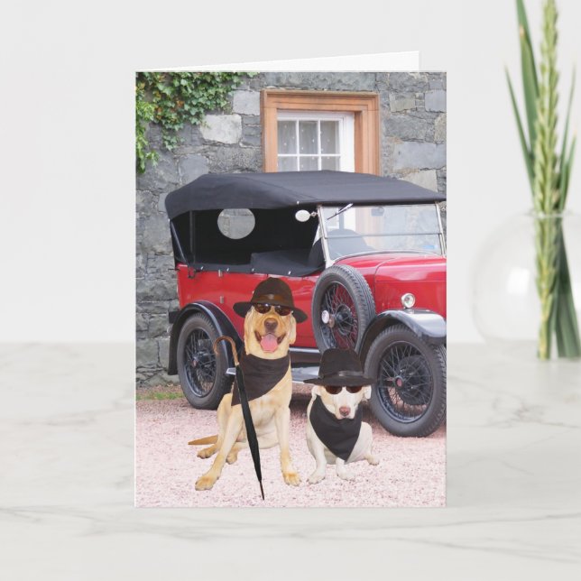 Cartão Cães Engraçados Personalizáveis Clássicos (Frente)