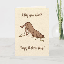 Cartão Cães Escavadores - Feliz Dia dos Pais.