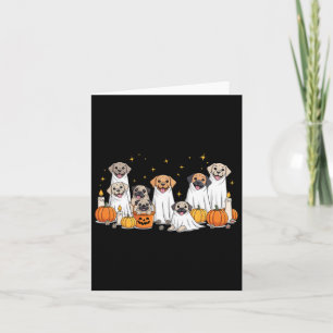 Cartão Cães Fantasmas Cachorros Fofos Vestidos De Fantasm