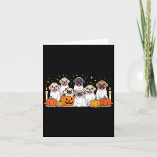 Cartão Cães femininos fantasmas Cães fofos vestidos de fa