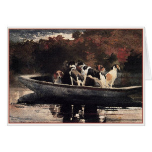 Cartão Cães num Barco por Winslow Homer