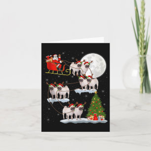 Cartão Cães Pug Papai Noel Trenó Voador Natal Mágico Engr