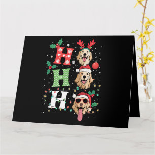Cartão Cães Retrievers Dourados de Natal Ho Ho Ho