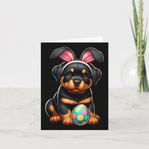 Cartão Cães Rottweiler páscoas Pets Pets Pés Ovos de Coel