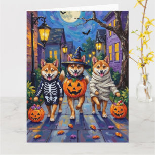 Cartão Cães Shiba Inu em Fantasias de Halloween