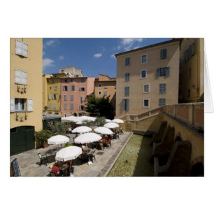 Cartão Café ao ar livre, Place de l'Eveche, Grasse,